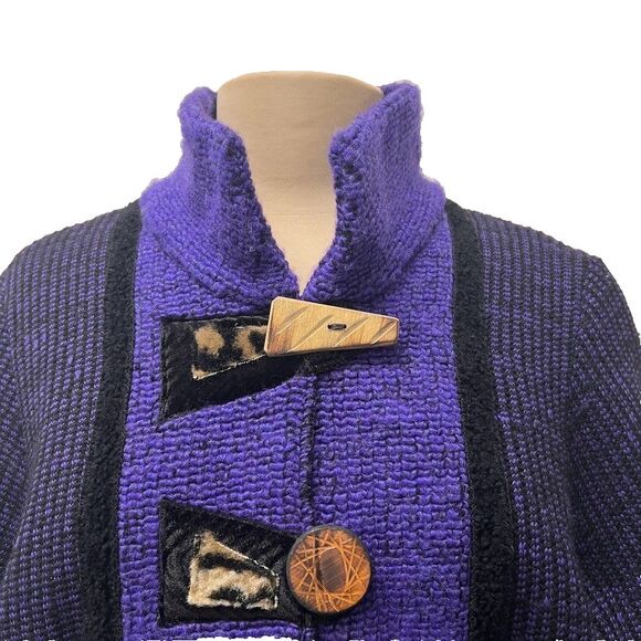 Lee Andersen Womens Large Cardigan Lagenlook Art to Wear Grannycore Boho USA - Picture 4 of 13